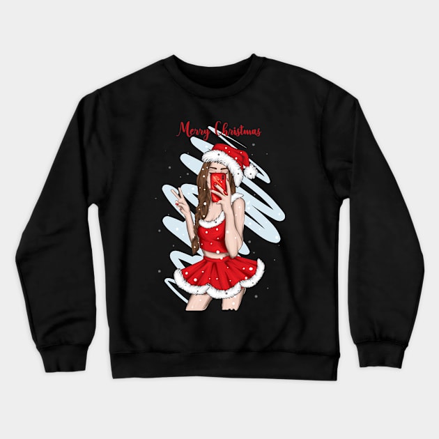 Christmas pinup girls Crewneck Sweatshirt by MZeeDesigns